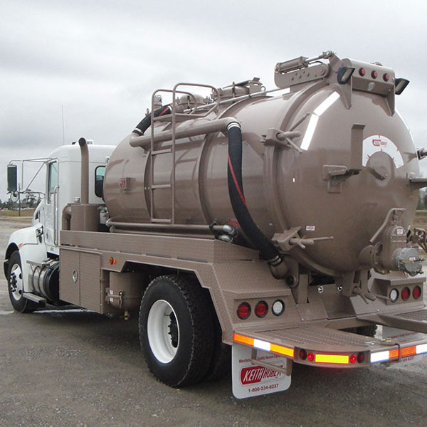 Rear View of Keith Huber Dominator Vacuum Truck