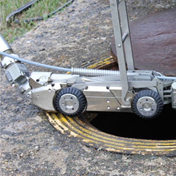 Rausch Lateral Launch System over sewer opening