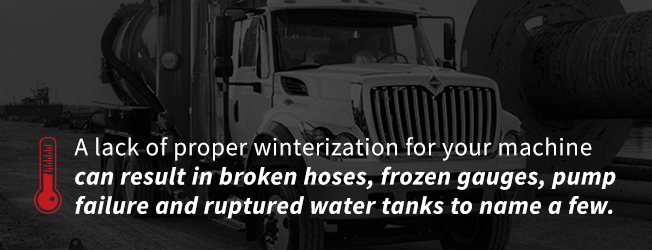 A lack of proper winterization for your machine can result in broken hoses, frozen gauges, pump failure and ruptured water tanks to name a few negative outcomes.